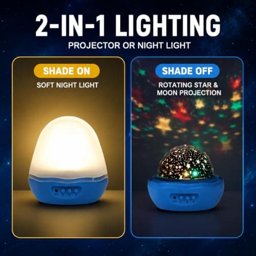 Star Projector Night Light Rotating Sensory Lamp, USB Powered for Kids，Blue — view 5