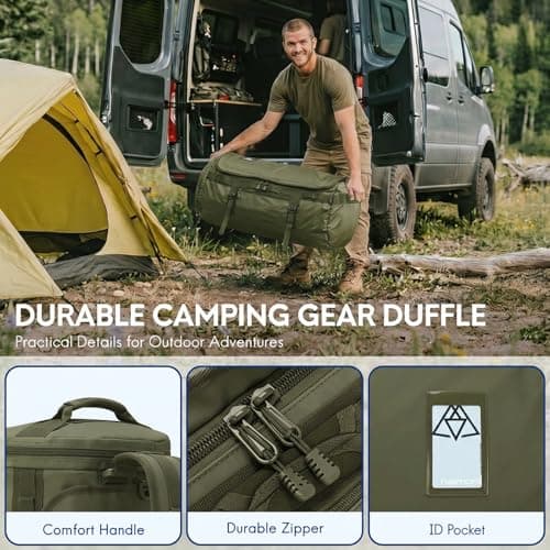 Haimont Heavy Duty Convertible Travel Duffel Backpack, 90L, Army Green — view 6