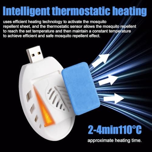AOOWU USB Mosquito Repellent Plug In Mosquito Killer, Indoor Insect Repellent with 30 Mosquito Repellent Tablets, Mosquito Killer, Summer Sleep Insect repellent — view 6