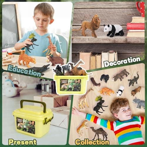 FRUSE Safari Animal Figures Toys with 12 PCS Jumbo Zoo Animals for Kids 3-5 — view 6