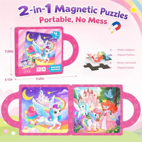 Magnetic Puzzle for Kids 3-8 – Unicorn Travel Puzzle with Carry Handle — view 2