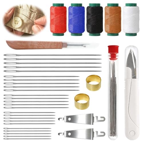 37PCS Stainless Steel Sewing Kit, Needle and Thread Kit for Easy Threading, Big Eye Sewing Needles for Mending Clothes, Home Repairs, DIY Crafts, Embroidery and Beginners Daily Use — view 2