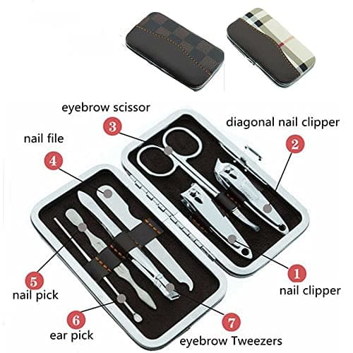 Manicure Pedicure Set | Nail Clippers | Scissors | Tweezers | Ear-pick | Silver Stainless steel Men Women Travel Size Nail Grooming Tool Kit — view 3