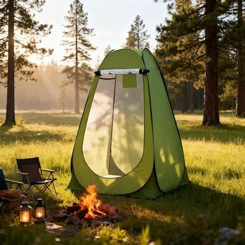 Portable Outdoor Instant Pop Up Tent For Privacy Camping Shower, Toilet & Changing Room by Denny International® (Green) — view 2