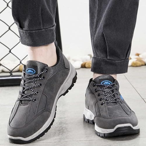 Men's Hiking Shoes Outdoor Travel Sports Shoes Lightweight Leisure Shoes Soft Comfortable Trekking Shoes Walking Shoes for Hiking Climbing Leisure Jogging Shoes, O Grey, 10 UK — view 3
