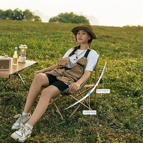 Greenfields Moon Chair with Carry Bag – Foldable Camping Seat with Armrests and Pockets – Portable Aluminium Folding Chair for Nature Hikes, Beach, Picnic or Outdoor Fishing Travel Comfort — view 6