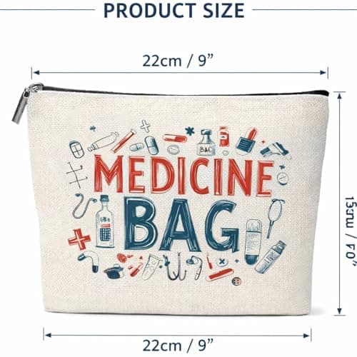 Personalised Medicine Bag,Portable Travel Storage Bag with Zipper,Small Makeup Bag Organizer for Women,Storage Case for Medicines,Travel Accessories for Medications, Pi/lls, First Ai/d & Cosm/etics — view 6