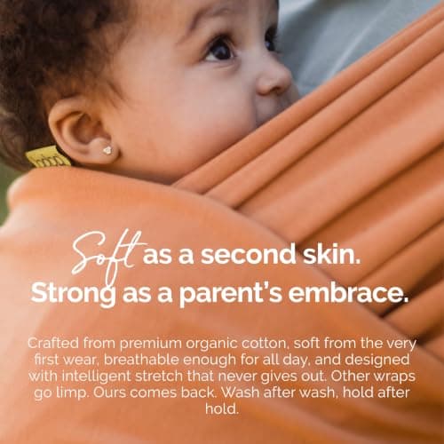 Boba Baby Wrap Carrier - Stretch Organic Cotton Newborn Sling, Fox — view 4