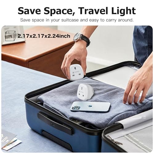 AUNNO UK to US Plug Adaptor, Pack of 2 UK 3 Pin to US Plug Converter, Travel Adapter for US Canada Mexico Thailand and More etc (Type B) — view 2