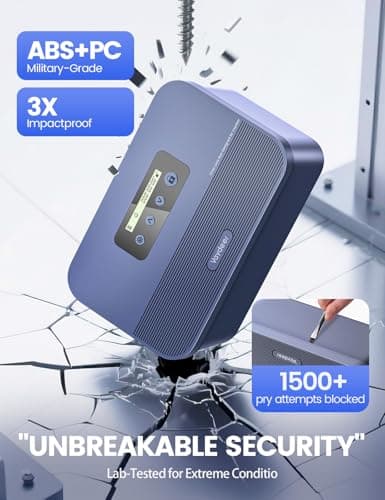 Vaydeer Phone Time Lock Box with Timer, USB-C Backup Power, Blue — view 5