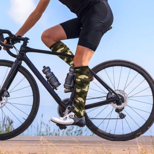 aipoase Compression Socks Knee High Circulation Support Socks For Women Men Athletic Running Hiking Cycling, Camo, One Size — view 3