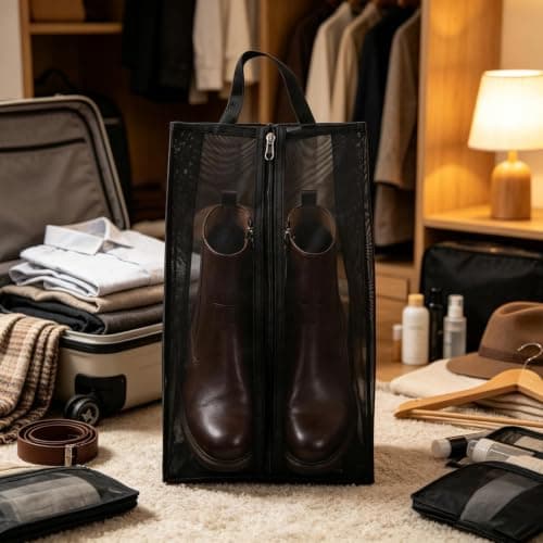 Travel Shoe Covers Dust and Moisture Proof Transparent, small, see — view 3
