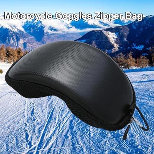 Ski Goggle Case - Black, Hard, Polyurethane, Goggle Case, Classic, Zipper Closure, Rainproof, Compact & Lightweight, for Ski, Motorcycle & More — view 2