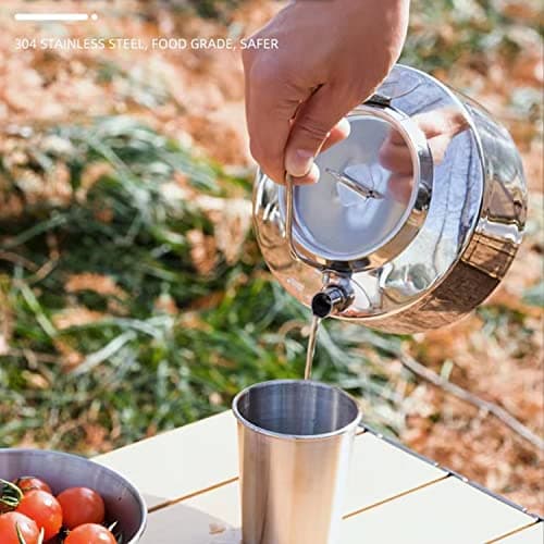 ZLWENA 1.2L Camping Pot Stainless Steel Tea Kettle Outdoor Water Boiler — view 2