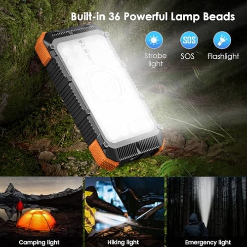 Solar Power Bank 20000mAh Wireless Charging Portable Charger — view 6