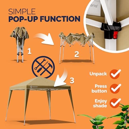 CASARIA Capri Cream 3x3 m Pop Up Gazebo UV 50+ Waterproof with Carry Bag — view 2