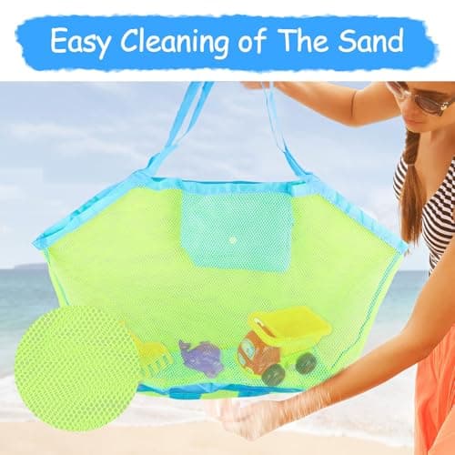 Svalor 1 Pcs Beach Toys Bag, Large Beach Bag,Foldable Mesh Beach Bags — view 5
