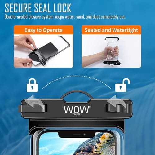 Waterproof Phone Pouch 2 Pack, 7 inch IPX8 Waterproof Phone Case for Swimming Travel Beach Trip Snorkelling Kayaking, Underwater Case for iPhone 17 Air 16 15 Pro Max Samsung S25 S24 S23 Ultra — view 6