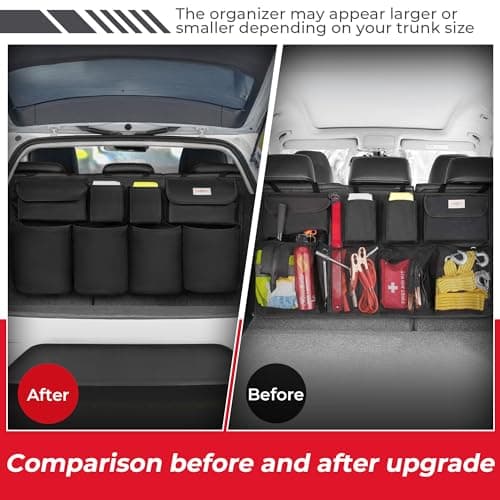 SURDOCA Car Boot Organiser Hanging, 8 Fabric Pockets, Oxford Storage XL — view 2