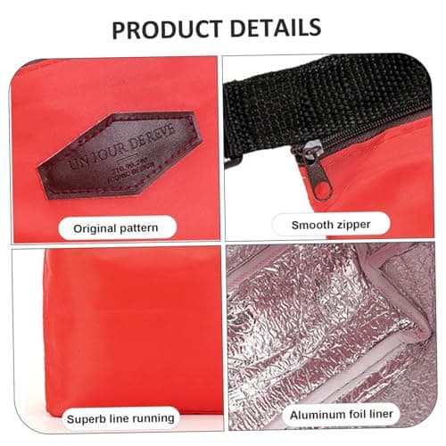 Insulated Lunch Bags Leakproof Small Cooler Bag with Buckle Clasp ＆ Handle Waterproof Thermal Bag Portable Cool Keep Foods Warm/Cool for 2-4 Hours for School Picnic Travel Purple — view 5