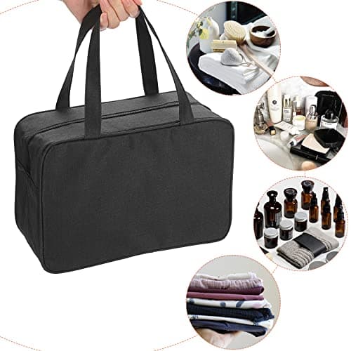 IGNPION Men Large Travel Toiletry Bag Women Waterproof Full Size Wash Bag Dopp Kit Shaving Organizer Bag Make UP Cosmetic Bag Swimming Gym Bag for Toiletries Accessories (Black) — view 6