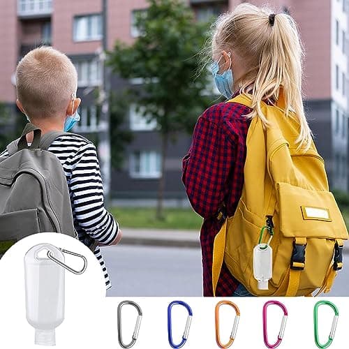 Clear Portable Travel Bottles,50ml Hand Sanitizer Containers with Hook,5pcs — view 6