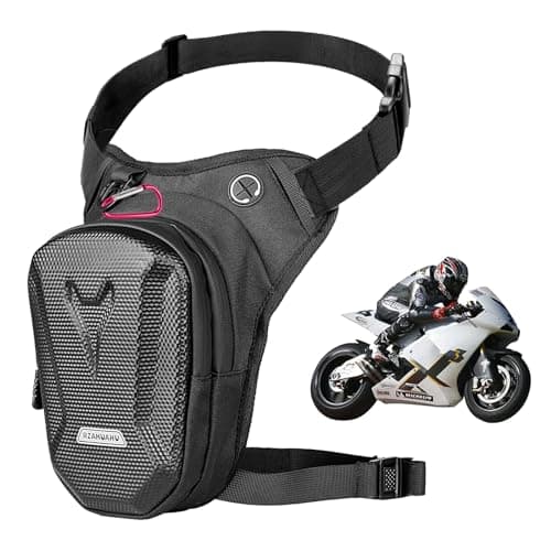 YYTECH Motorcycle Leg Bag with LegStrap, Drop Leg Bag, Motorcycle Thigh Bags for Men Women, Multifunctional Waist Pack, EVA Hardshell Durable Hiking Waist Pack for Cycling, Riding, Running, Traveling