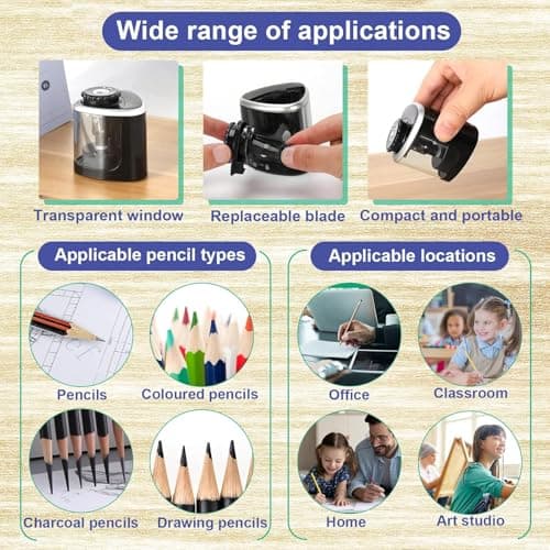Electric Pencil Sharpener, Pencil Sharpener with Container, Battery Powered — view 5