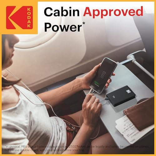 KODAK 10000mAh Power Bank Fast Charging Portable Charger, 20W USB-C — view 6