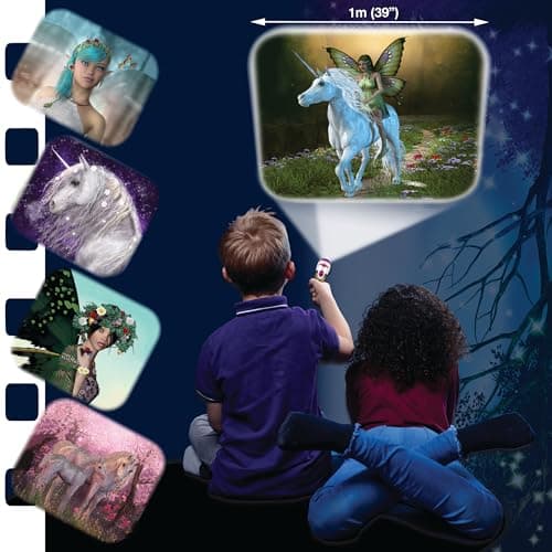 Brainstorm TOYS STEM Fairy & Unicorn Torch and Projector – 24 Fantasy Images, Projects Clear Magical Pictures Up to 1m Wide, Interactive Kids Flashlight Toy — view 5