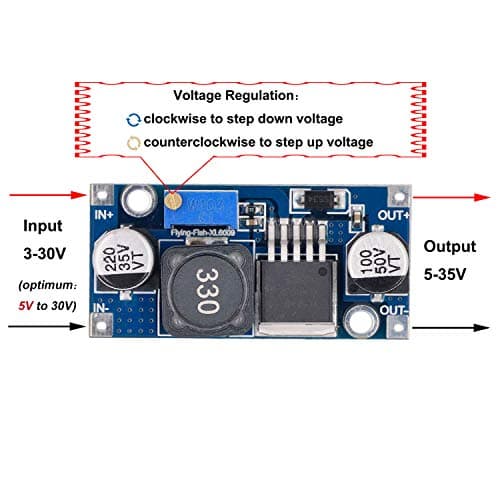 Valefod XL6009 DC to DC Boost Converter 3.0-30V to 5-35V Step-up Transformer Power Module, Pack of 8 — view 3