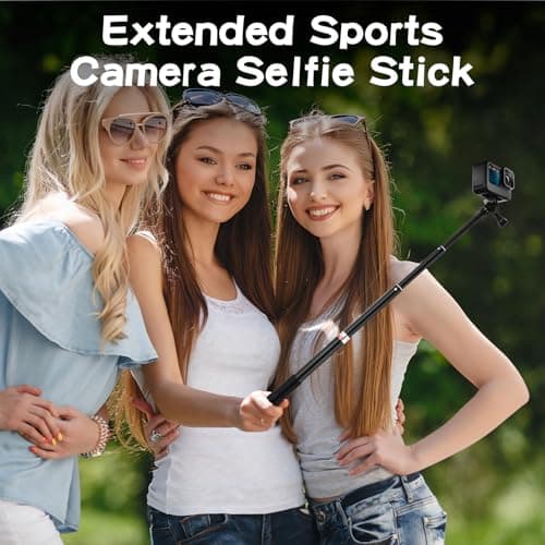 36"/92cm Extendable Selfie Stick for GoPro DJI Action, Non-Slip Handle — view 6
