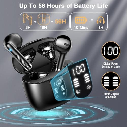 Wireless Earbuds, NEW Mini Bluetooth 5.4 Headphones In Ear with Deep Bass — view 5