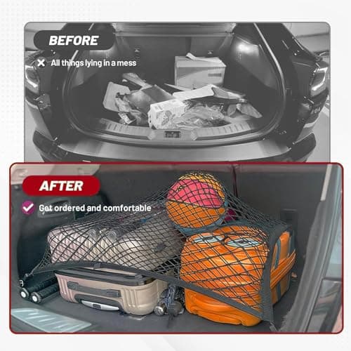 Car Cargo Net,Adjustable Organizer Storage Net,60 x 40cm Elastic Nylon Mesh — view 5
