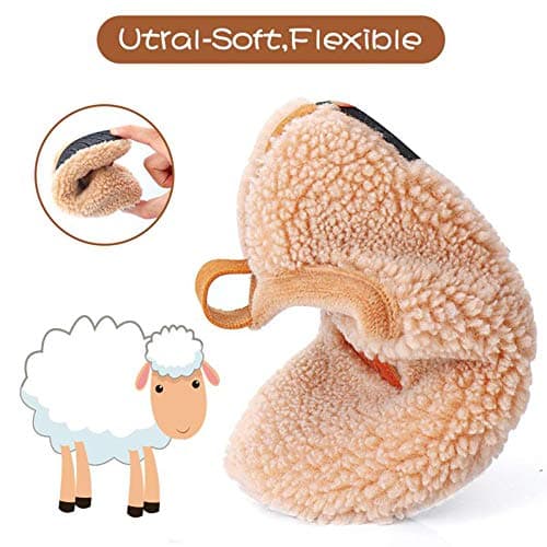 Dream Bridge Kids Sherpa Fleece Slippers with Anti-Slip Sole for Boys Girls Beige,5.5/6 UK Child — view 5
