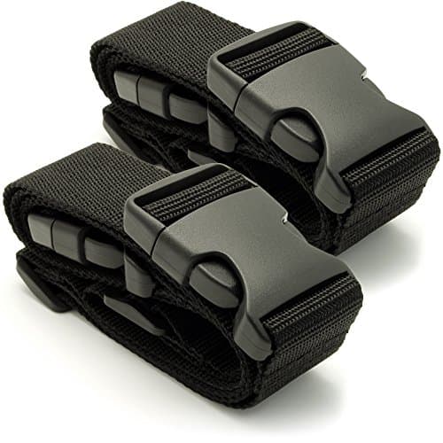 CampTeck U6745 Small Travel Luggage Straps Short Adjustable Connect Suitcase Belt Add On Attachment – Black, 1 Pair