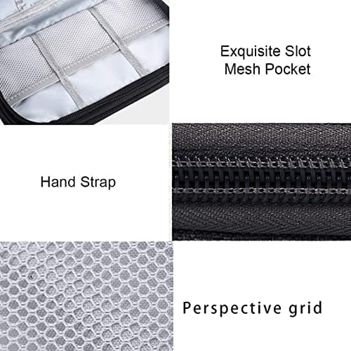 NEUSID Small Travel Cable Organiser Bag, Cable Pouch, Electronics Accessories Organizer Carry Bag, Cord and Gadget Storage Bags for Cables, Power Bank, USB Drive, Charger, Earphone, Hard Disk, Black — view 6