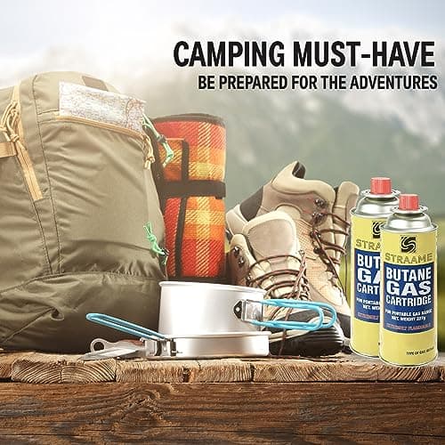 Straame Camping Gas Cartridges 227g, Portable Push-Fit Canisters, Pack of 8 — view 6