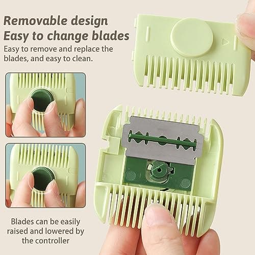 Dual-Side Hair Cutting Comb, 2 in 1 Hair Trimmer Adjustable Split Ends Hair Trimmer Mini Manual Hair Trimmer Comb Portable Double Sided Hair Razor Comb Cutter Hair Trimmer for Women (White) — view 6