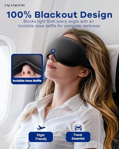 FACEMOON Cooling Eye Mask for Sleep, 3D Gel-Weighted Blackout Sleep Mask — view 4