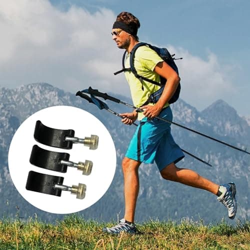3Pcs Trekking Pole Lock, 3 Size Walking Pole Lock Handle, Strong & Sturdy Walking Stick Locking Clips, Replacement Trekking Pole Accessories, Trekking Pole Accessories — view 4