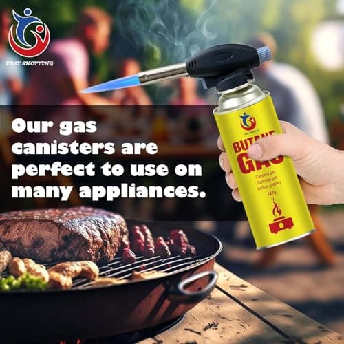 Easy Shopping® Butane Gas Canister Bottles Camping Stove Heater Cooker Blowtorch Portable Burner Weed Wand BBQ (8) — view 2