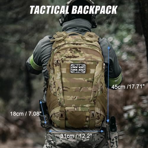 Jueachy Military Tactical Backpack 30L Water Resistant Rucksack for Men — view 2