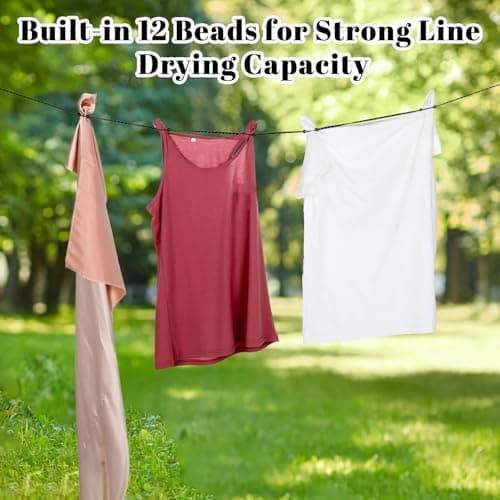 Portable Travel Clothesline Compact Lightweight Camping and Travel Clothesline 12 Beads 9.8 Feet for Indoor Hotels Backyard Outdoor Cruise Ships Camping Travels — view 4