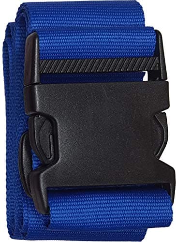 Personalised Luggage Strap with Name – Custom Embroidered Suitcase Belt 180cm x 5cm – Adjustable Travel Baggage Strap for Easy Identification – 100% Polypropylene Material (Blue)