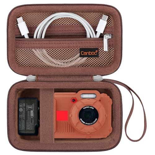 Canboc Carrying Case for Kodak PIXPRO WPZ2 Rugged Waterproof Digital Camera, Underwater Photography Camera Bag, Mesh Pocket fits USB Cable, Battery, Adapter, Brown (Case Only)
