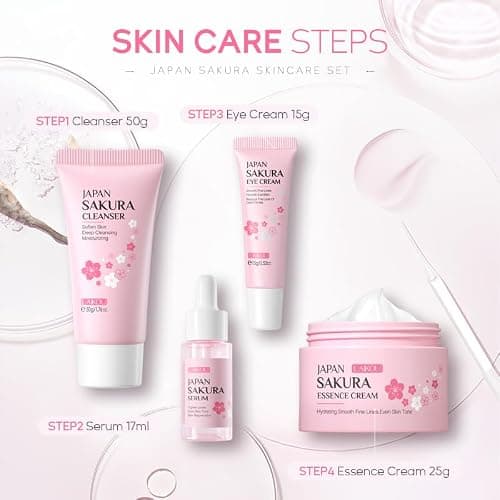 LAIKOU Sakura Skincare Set, 4Pcs TSA-friendly Size Skin Care Sets & Kits — view 2