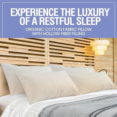 Sleep&Snuggle Organic Cotton Pillow for Neck and Shoulder Pain - Down Alternative Filling - Ideal for Back and Side Sleepers - Hypoallergenic Breathable - Pack of 1 — view 2