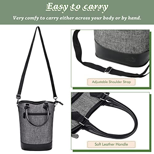 Kato Tirrinia Wine Cooler Bag, 2 Bottle Insulated Wine Carrier Tote with Adjustable Shoulder Strap + Free Corkscrew, Picnic, Camping and Beach, Great Wine Lover Gift — view 4