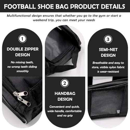 FORYNXHWIN Waterproof Shoe Bag with Ventilation Holes, Durable Golf Football Rugby Sports Boot Bag for Men & Women, Portable Multifunctional Travel, Gym, Outdoor Use Storage Organizer — view 3
